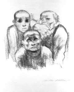 Käthe Kollwitz, Gefangene, Musik hörend II